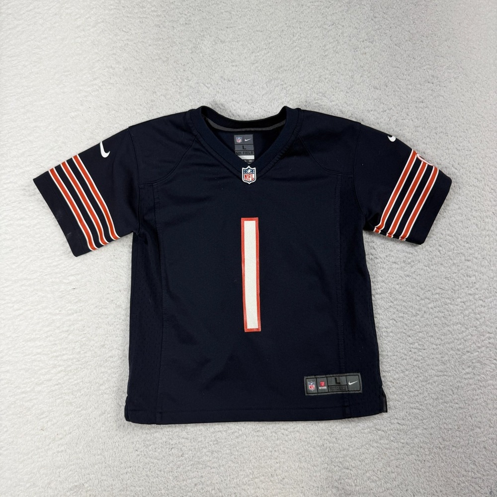 Nike On Field Justin Fields Chicago Bears Youth Tod L (7) Jersey Large Blue NFL